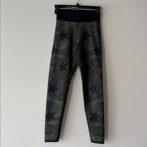 ULTRACOR Green Camouflage Leggings with black stars all over- Elastic waist